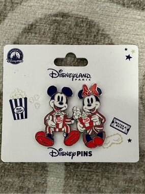 Disneyland Paris Movie Night Mickey And Minnie Mouse Popcorn Pin